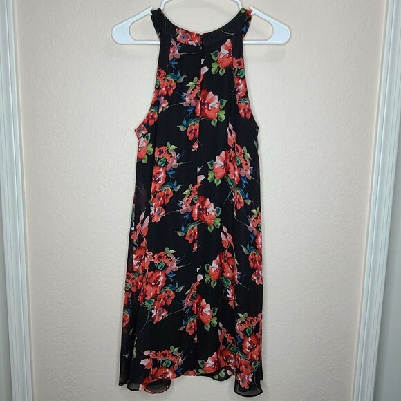 Betsey Johnson Dress Womens Size 4 Black Red Floral A-line Shift Flowy Summer - Picture 6 of 12